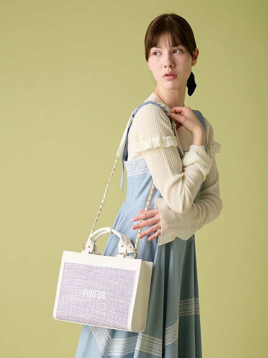 FURFUR「(Lsize) ツイードロゴトートバッグ【WEB・一部店舗限定】」|トートバッグ|