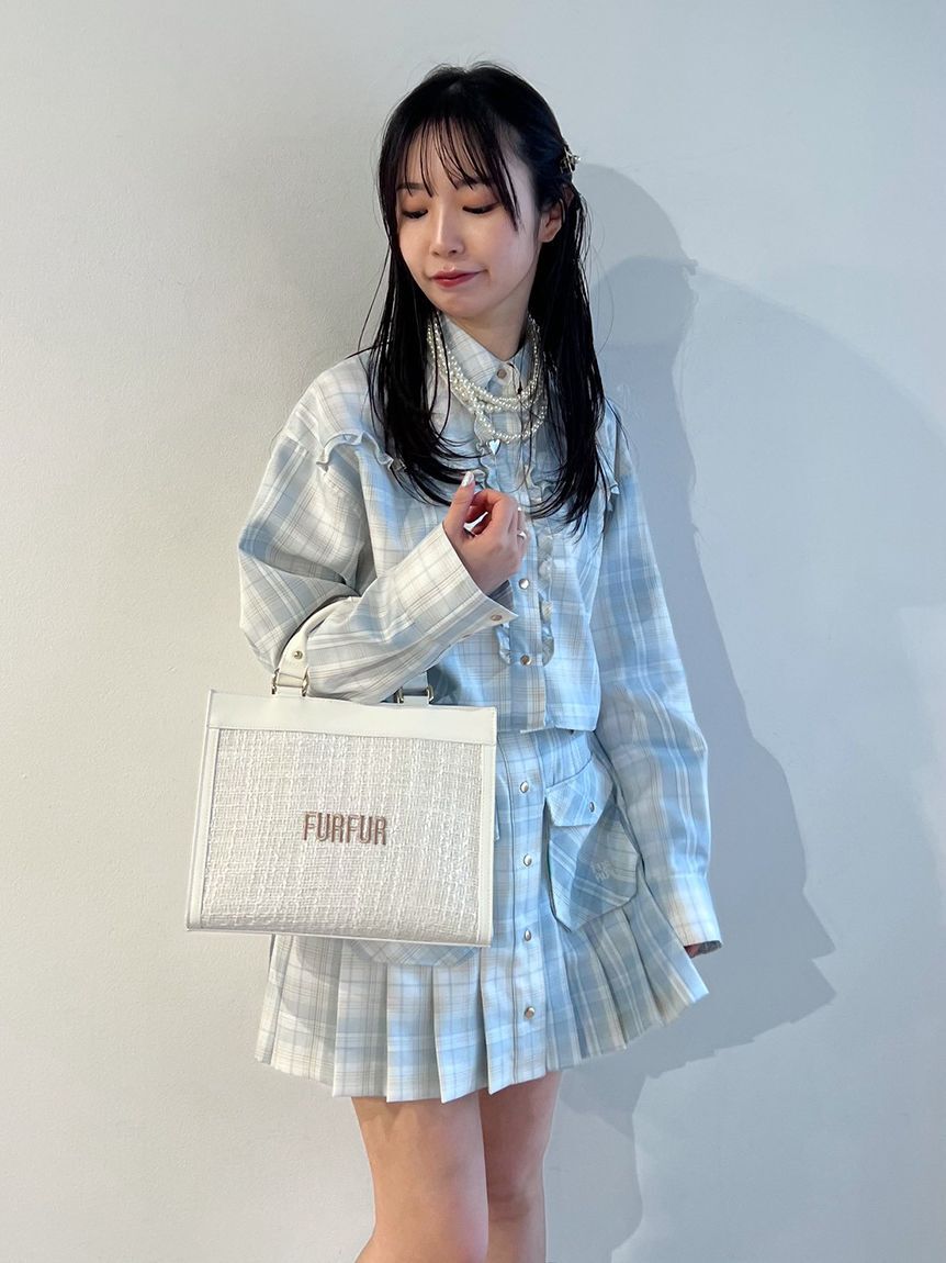 FURFUR「(Lsize) ツイードロゴトートバッグ【WEB・一部店舗限定】」|トートバッグ|