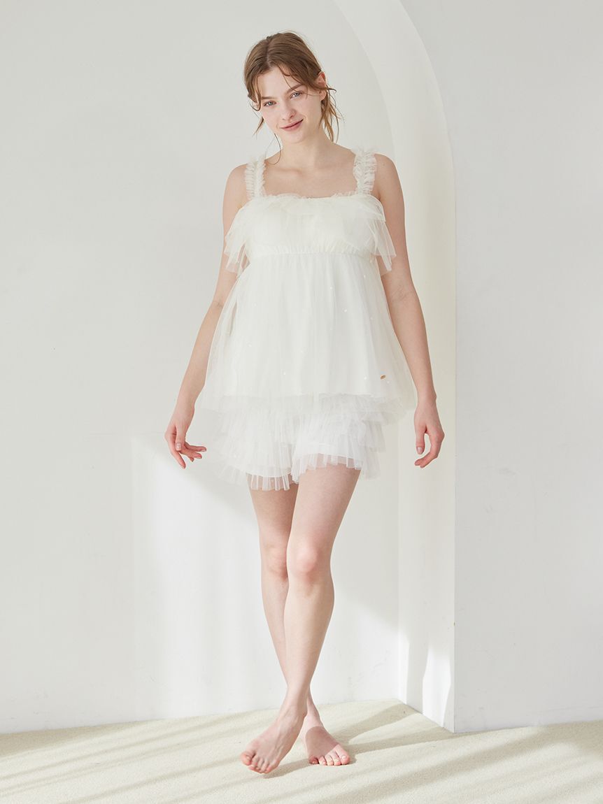 gelato pique「ハート柄チュールショートパンツ」|ルームウェア|