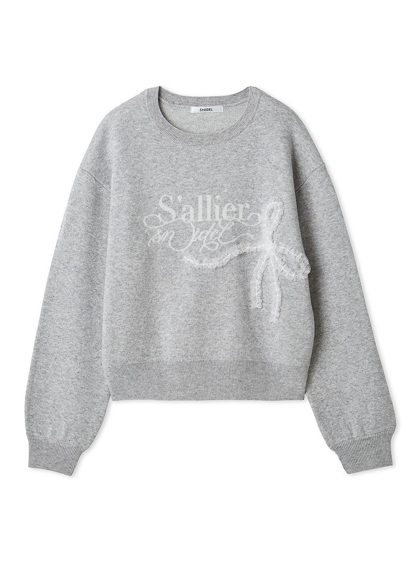 SNIDEL「リボンモチーフジャガードニットプルオーバー」|ニット・セーター|