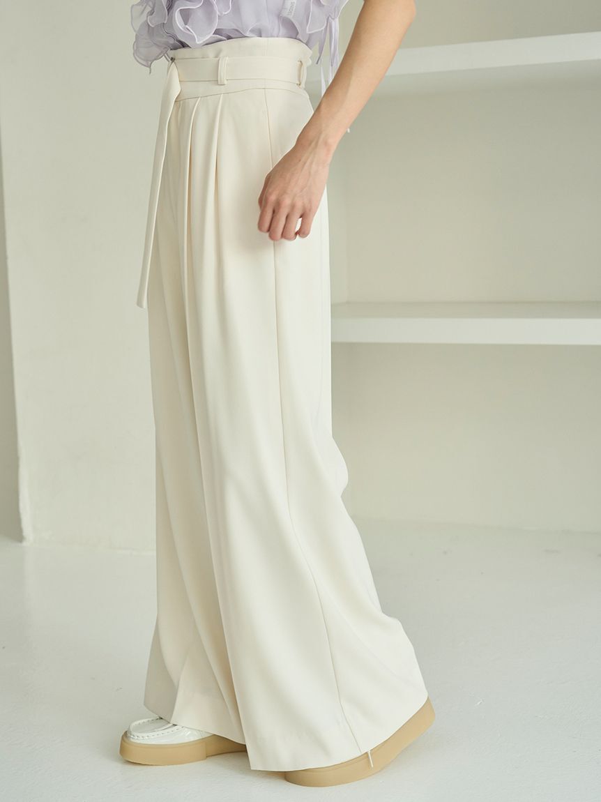 SNIDEL「スタイルアップベルティッドワイドパンツ」|チノ|