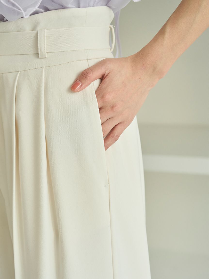 SNIDEL「スタイルアップベルティッドワイドパンツ」|チノ|