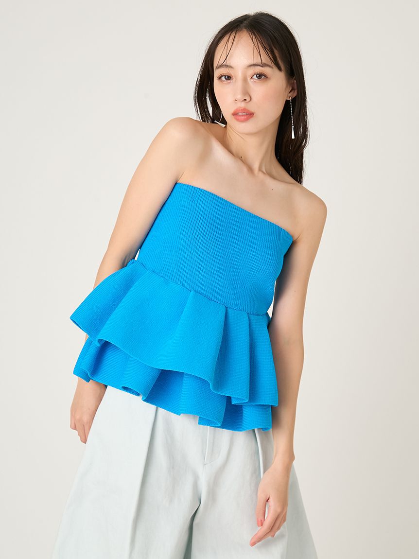 FRAY I.D「ランダムペプラムニットベアトップス」|ニット・セーター|