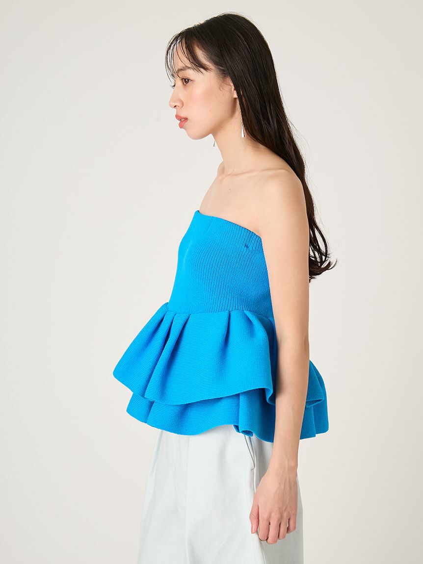 FRAY I.D「ランダムペプラムニットベアトップス」|ニット・セーター|