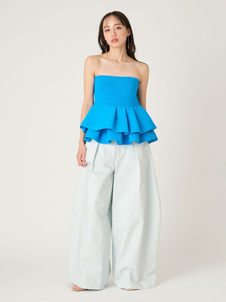 FRAY I.D「ランダムペプラムニットベアトップス」|ニット・セーター|