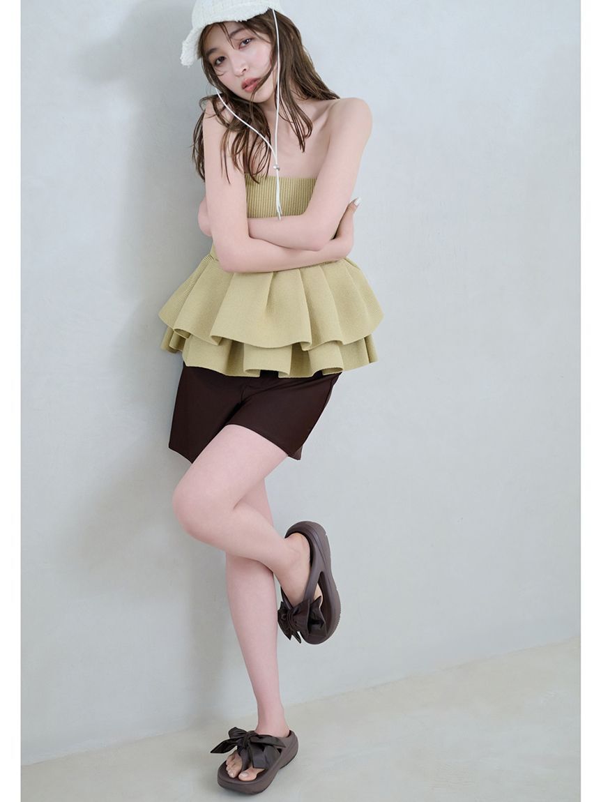 FRAY I.D「ランダムペプラムニットベアトップス」|ニット・セーター|