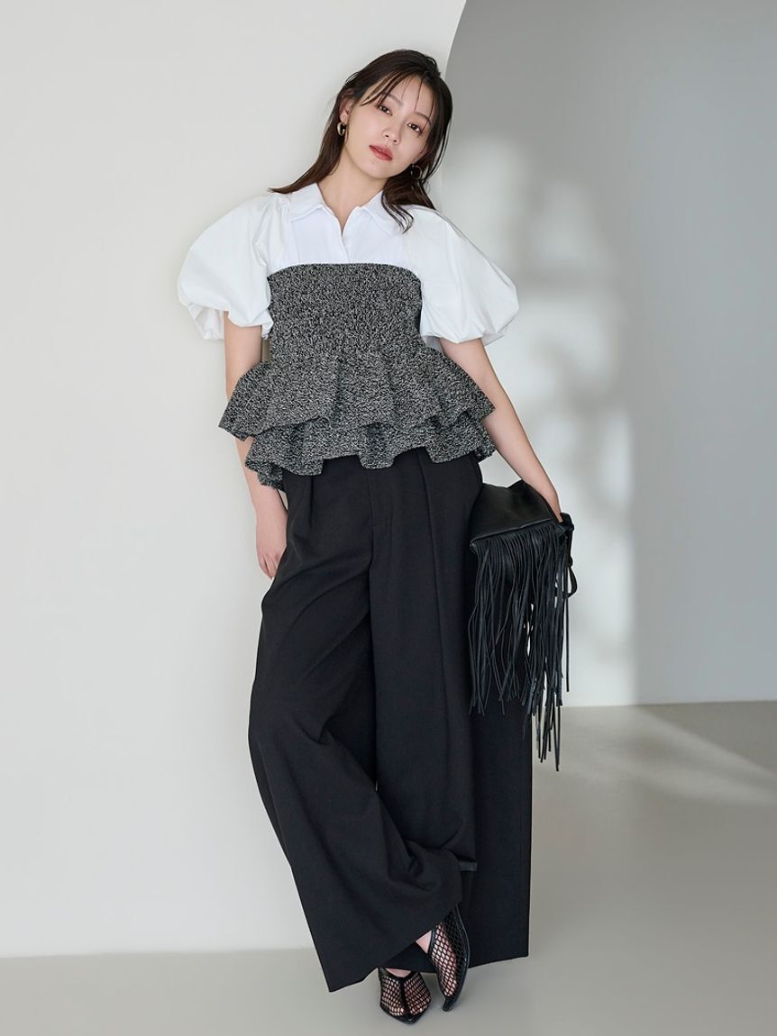 FRAY I.D「ランダムペプラムニットベアトップス」|ニット・セーター|