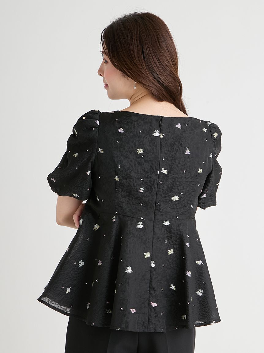 CELFORD「小花ジャガードペプラムブラウス」|シャツ・ブラウス|