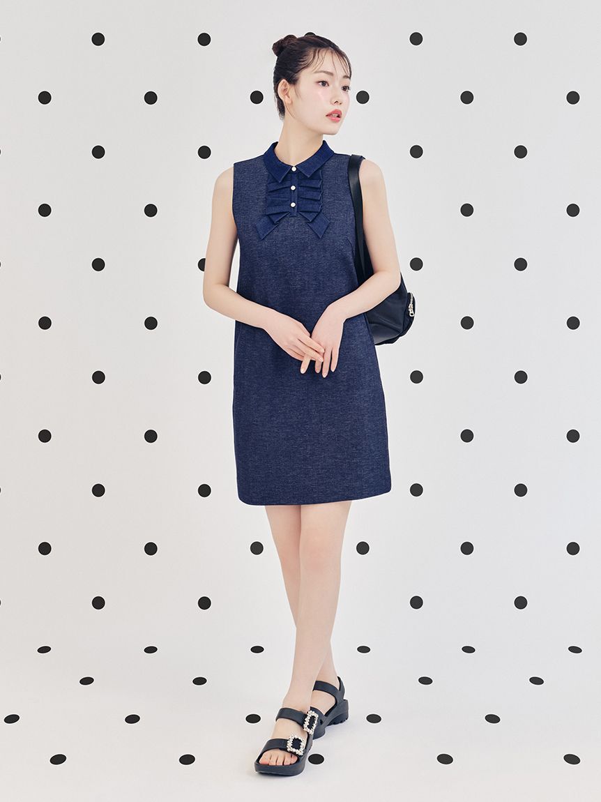 CELFORD「リボンデザイン襟付きミニワンピース」|ワンピース|