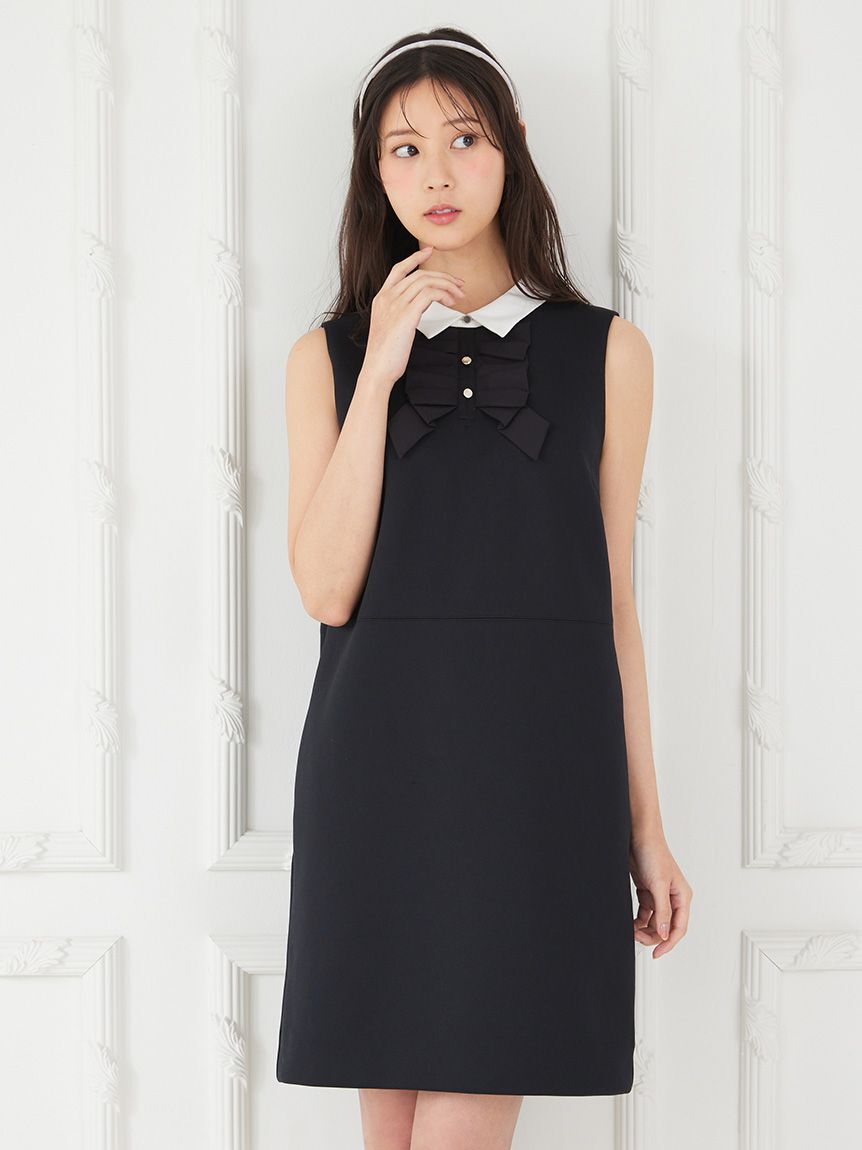 CELFORD「リボンデザイン襟付きミニワンピース」|ワンピース|