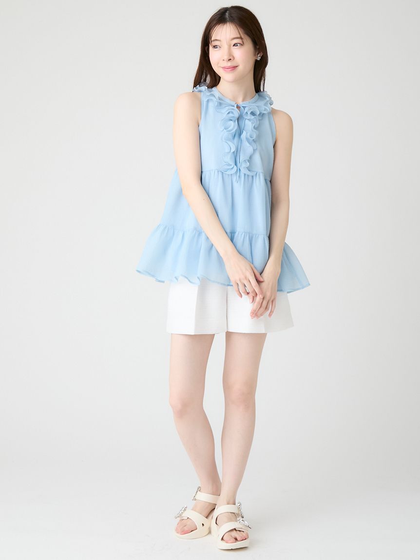 CELFORD「【WEB限定カラー】ラッフルフリルネックブラウス」|シャツ・ブラウス|