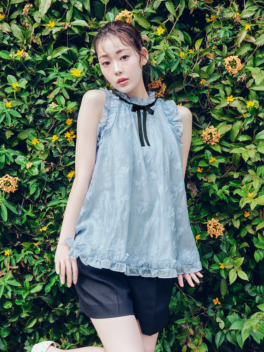 CELFORD「ブラックリボンジャガードチュニック」|シャツ・ブラウス|