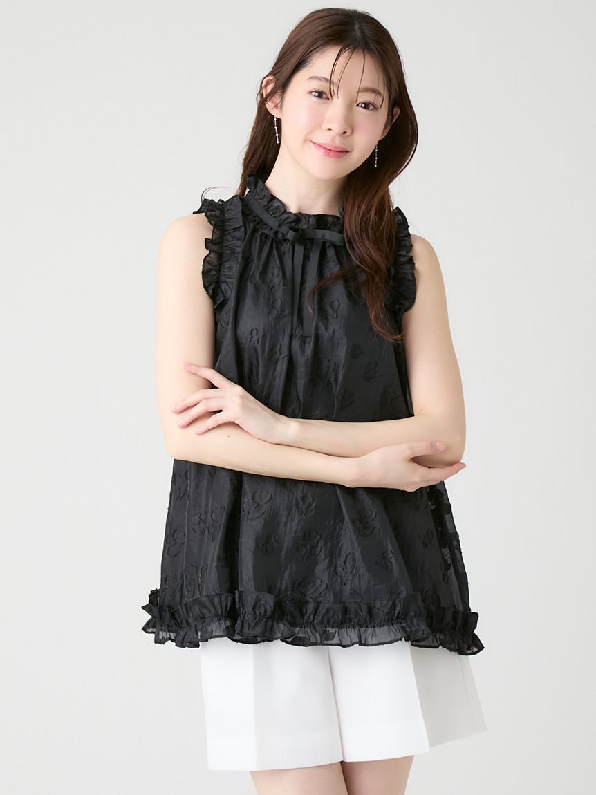 CELFORD「ブラックリボンジャガードチュニック」|シャツ・ブラウス|