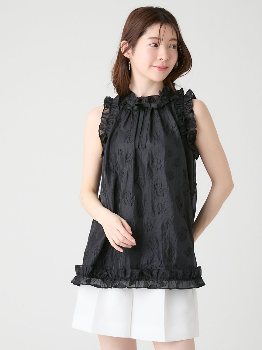 CELFORD「ブラックリボンジャガードチュニック」|シャツ・ブラウス|
