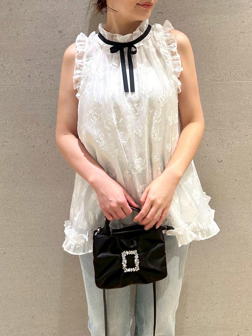 CELFORD「ブラックリボンジャガードチュニック」|シャツ・ブラウス|