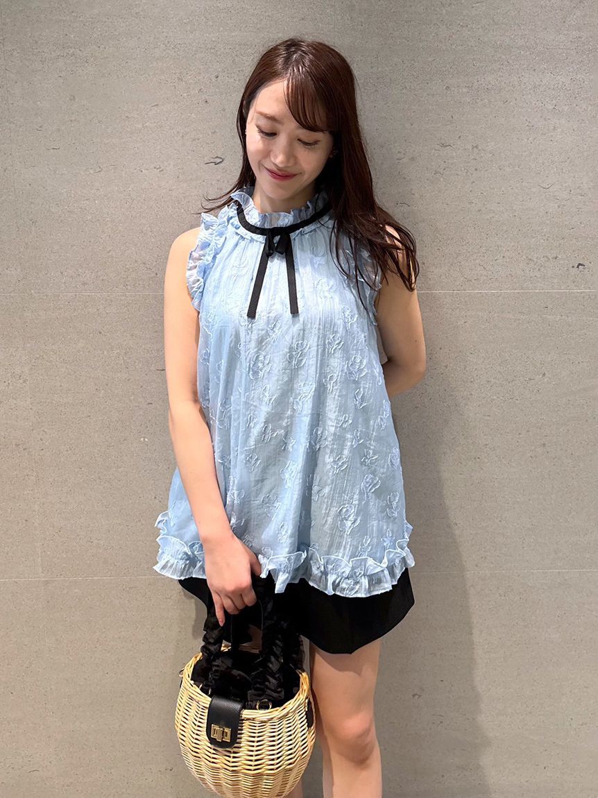 CELFORD「ブラックリボンジャガードチュニック」|シャツ・ブラウス|