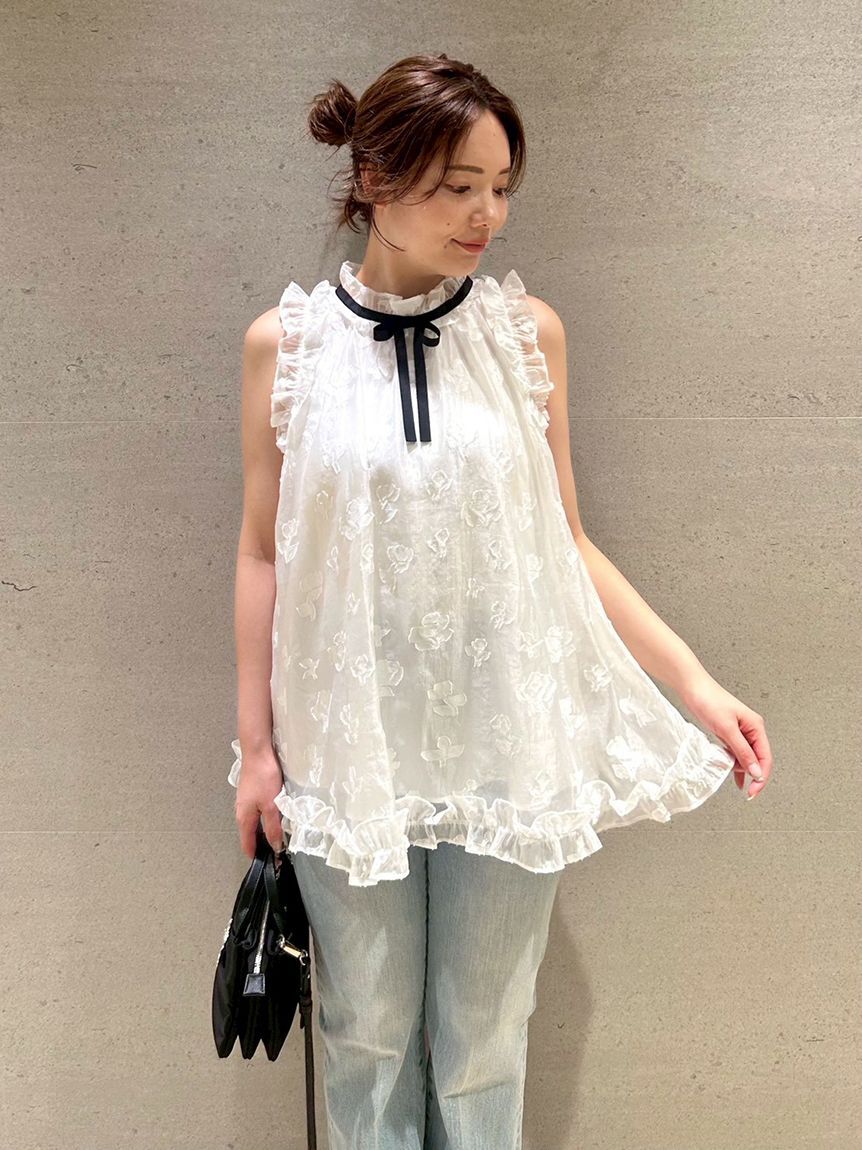 CELFORD「ブラックリボンジャガードチュニック」|シャツ・ブラウス|