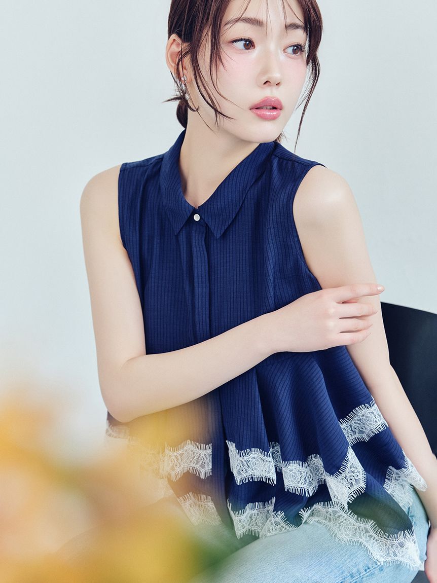 CELFORD「レースヘムペプラムブラウス」|シャツ・ブラウス|