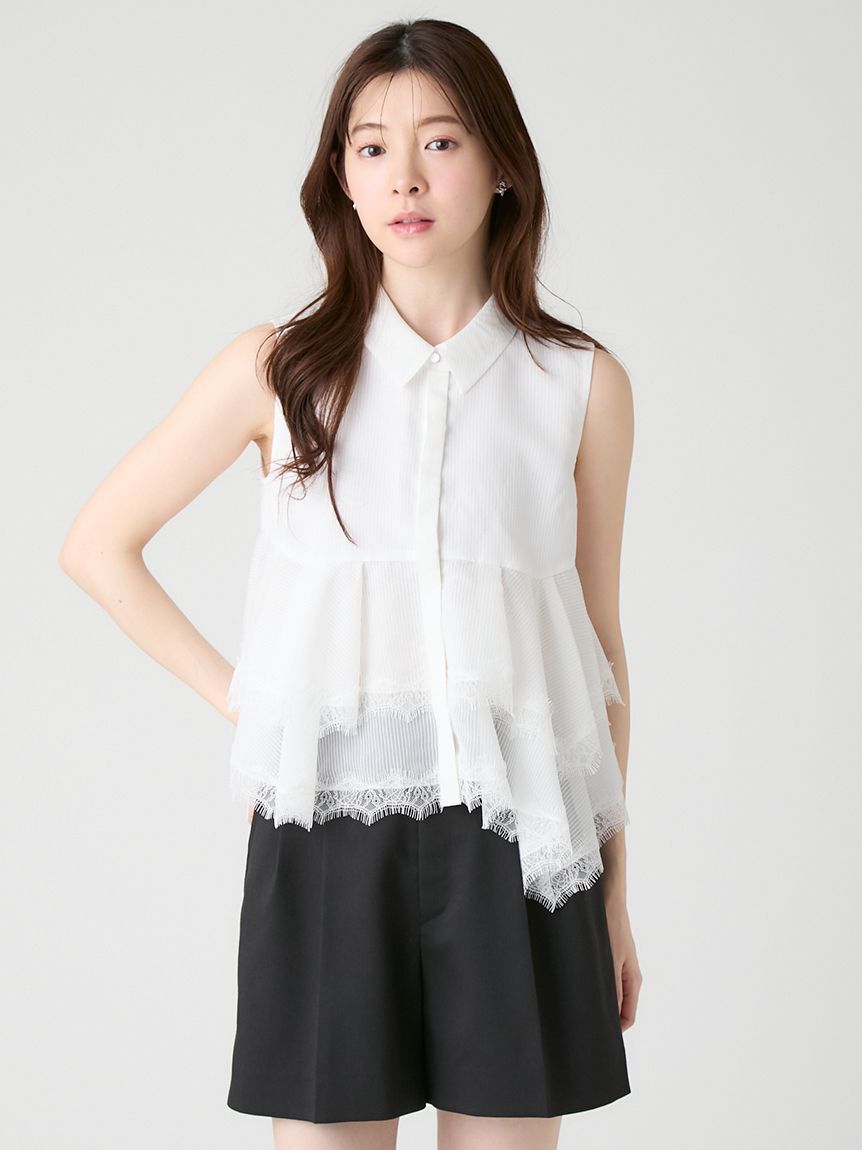 CELFORD「レースヘムペプラムブラウス」|シャツ・ブラウス|