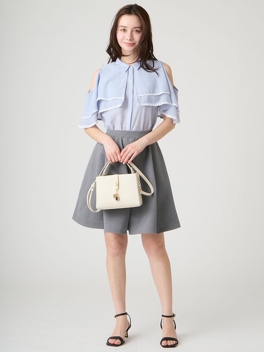 CELFORD「2WAYレーストリムケープブラウス」|シャツ・ブラウス|