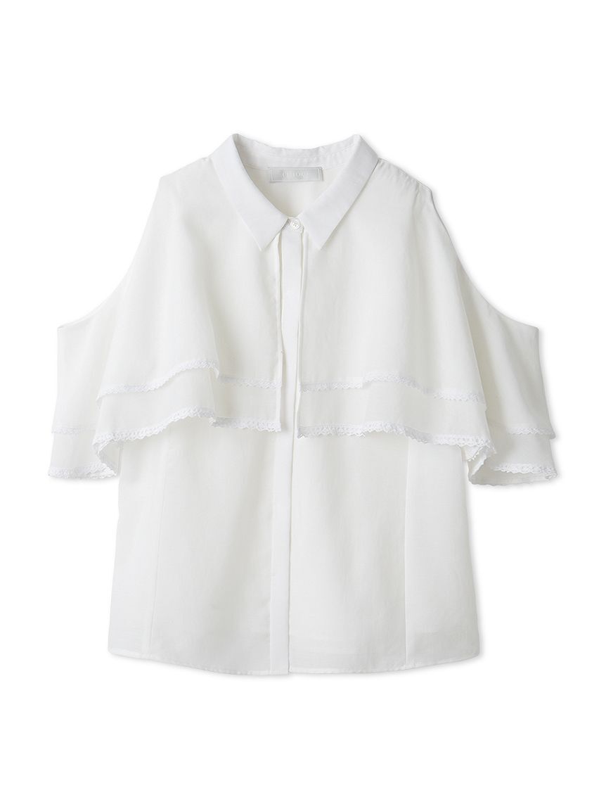 CELFORD「2WAYレーストリムケープブラウス」|シャツ・ブラウス|