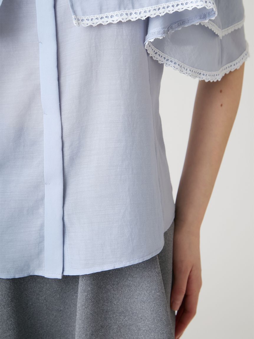 CELFORD「2WAYレーストリムケープブラウス」|シャツ・ブラウス|