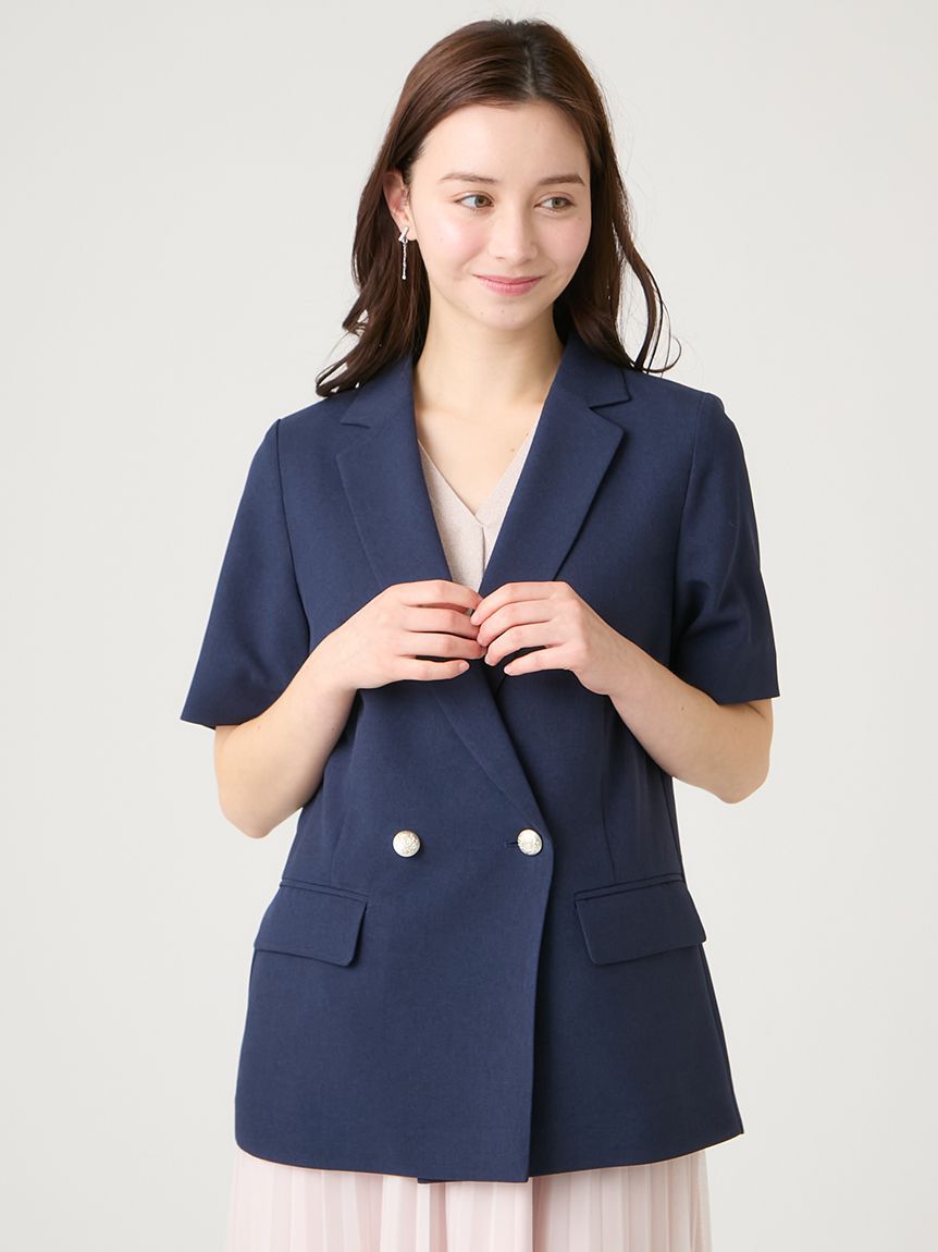 CELFORD「【ウォッシャブル】【クイックドライ】ハーフスリーブダブルジャケット」|テーラードジャケット|