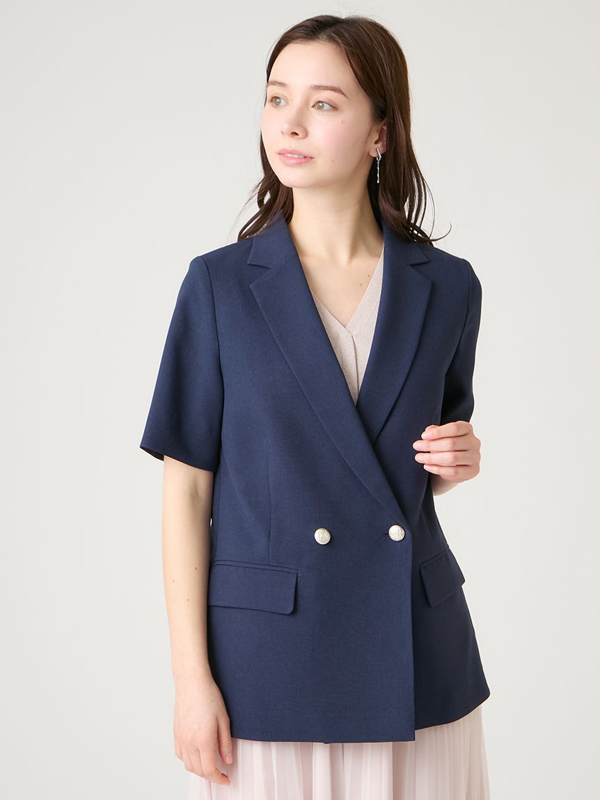 CELFORD「【ウォッシャブル】【クイックドライ】ハーフスリーブダブルジャケット」|テーラードジャケット|