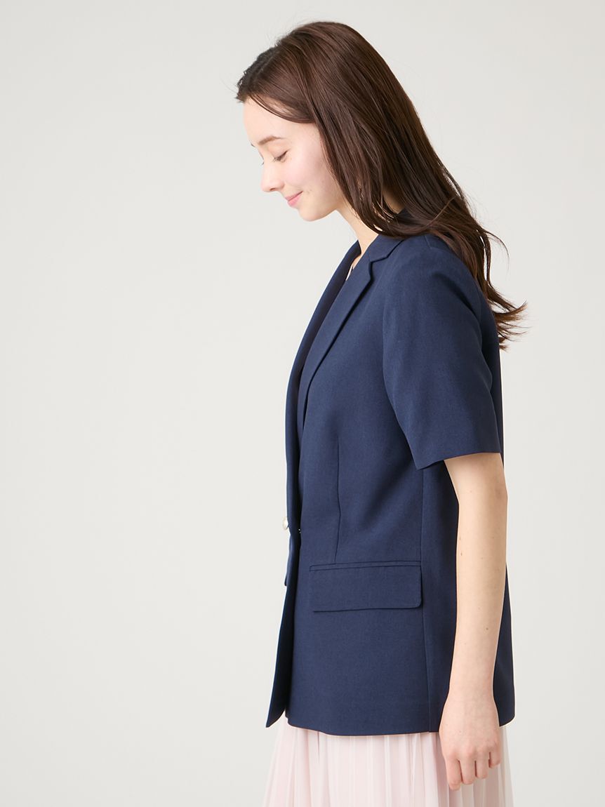 CELFORD「【ウォッシャブル】【クイックドライ】ハーフスリーブダブルジャケット」|テーラードジャケット|