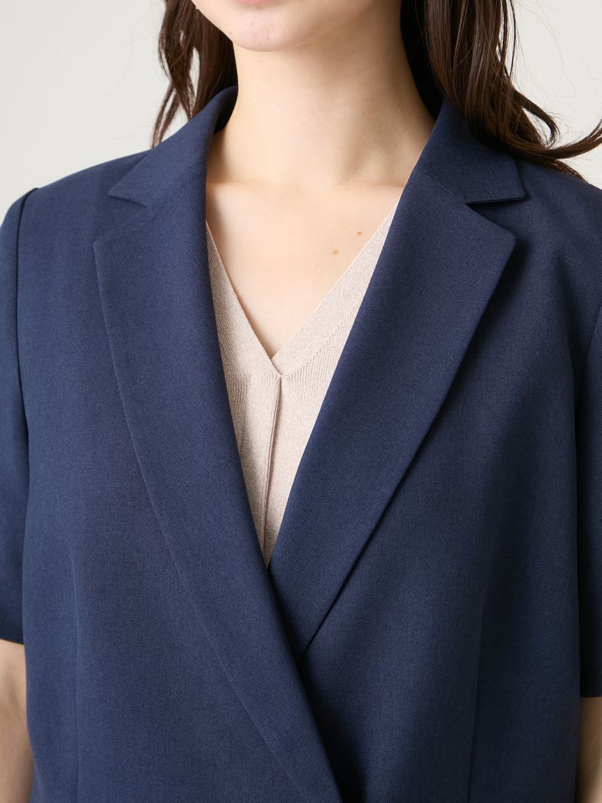 CELFORD「【ウォッシャブル】【クイックドライ】ハーフスリーブダブルジャケット」|テーラードジャケット|