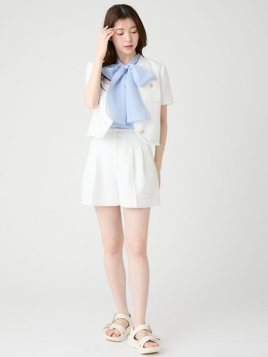 CELFORD「ハーフスリーブツイードジャケット」|テーラードジャケット|