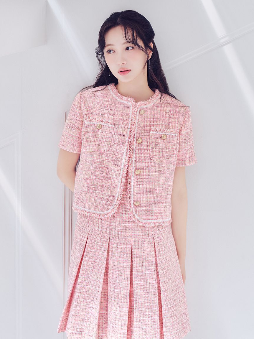 CELFORD「ハーフスリーブツイードジャケット」|テーラードジャケット|