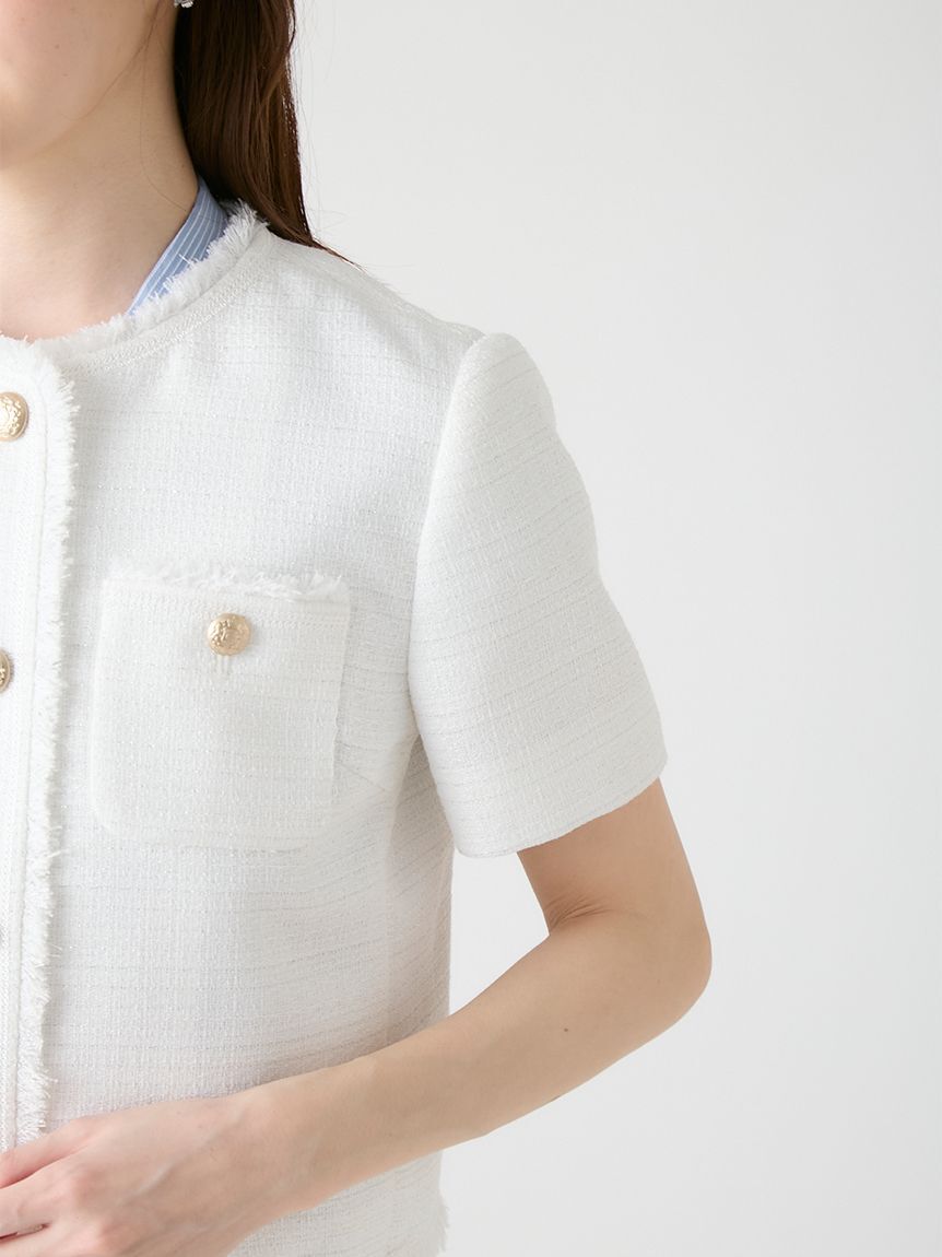 CELFORD「ハーフスリーブツイードジャケット」|テーラードジャケット|