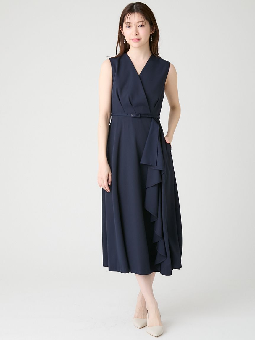 CELFORD「【洗える】カシュクールラッフルワンピース」|ワンピース|