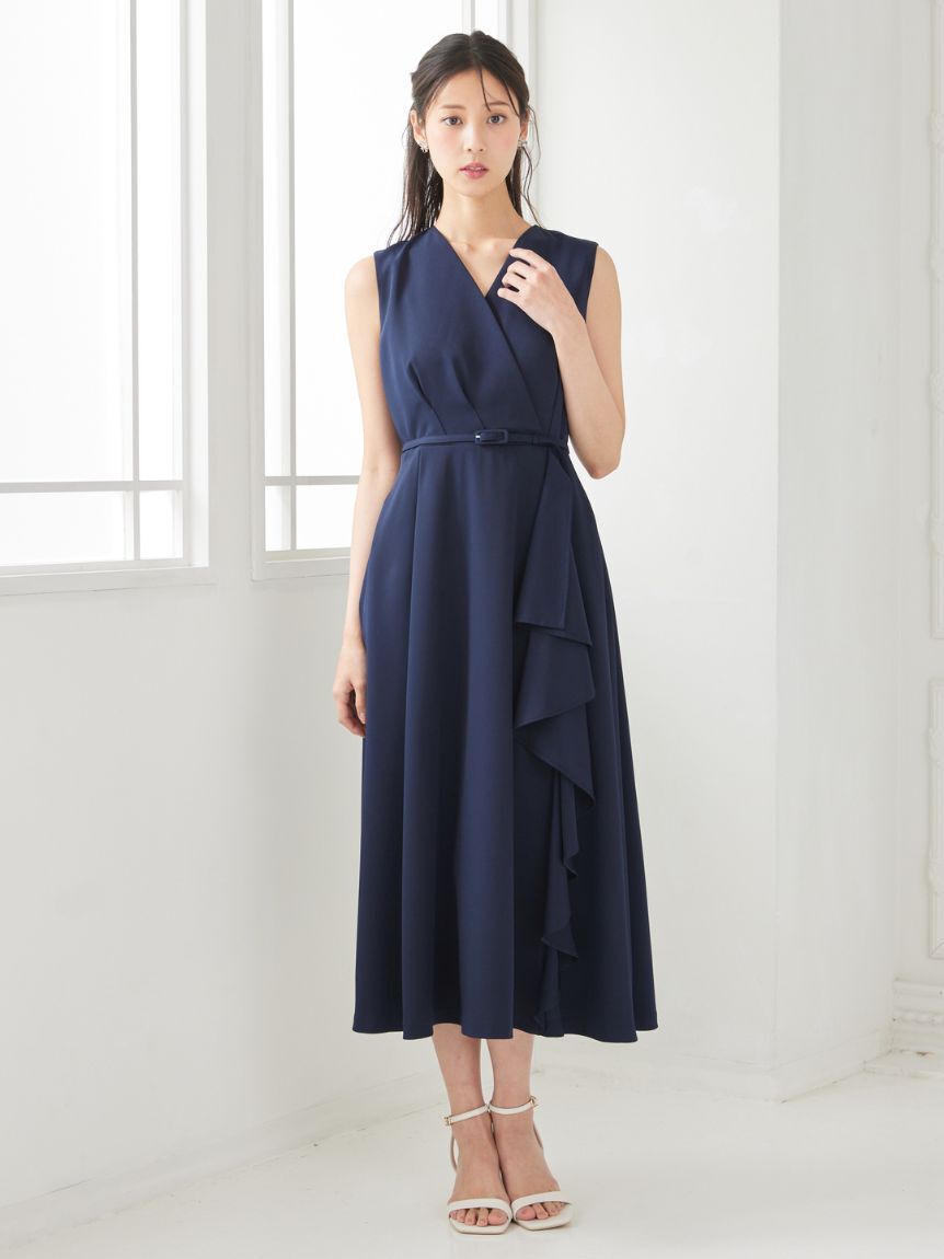 CELFORD「【洗える】カシュクールラッフルワンピース」|ワンピース|