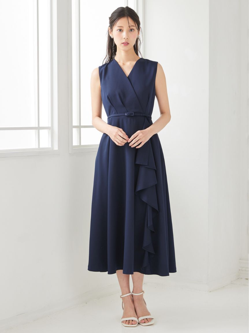 CELFORD「【洗える】カシュクールラッフルワンピース」|ワンピース|