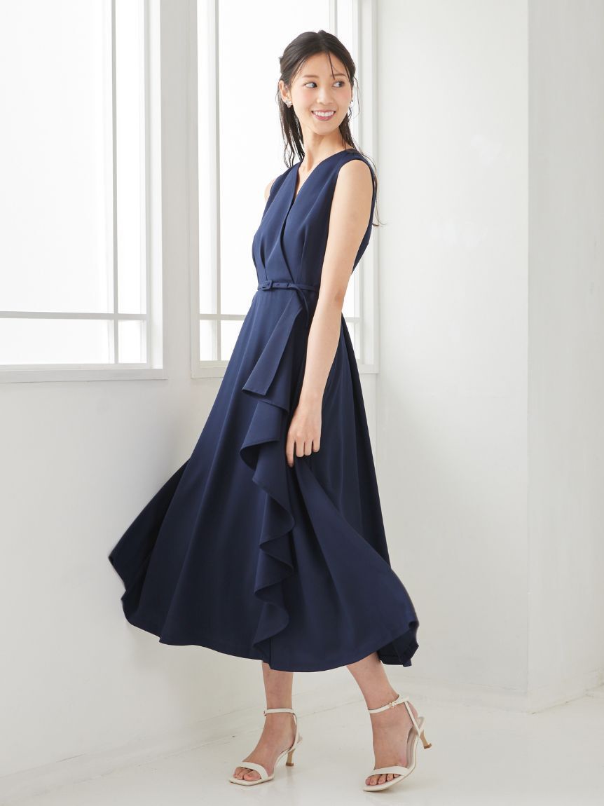 CELFORD「【洗える】カシュクールラッフルワンピース」|ワンピース|