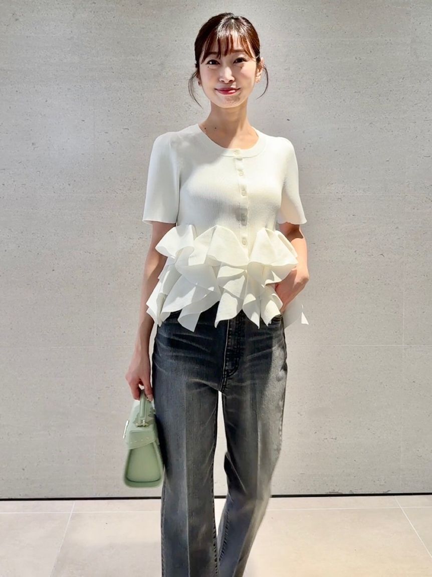 CELFORD「【WEB・一部店舗限定カラー】ラッフルフリルペプラムニットカーディガン」|カーディガン|