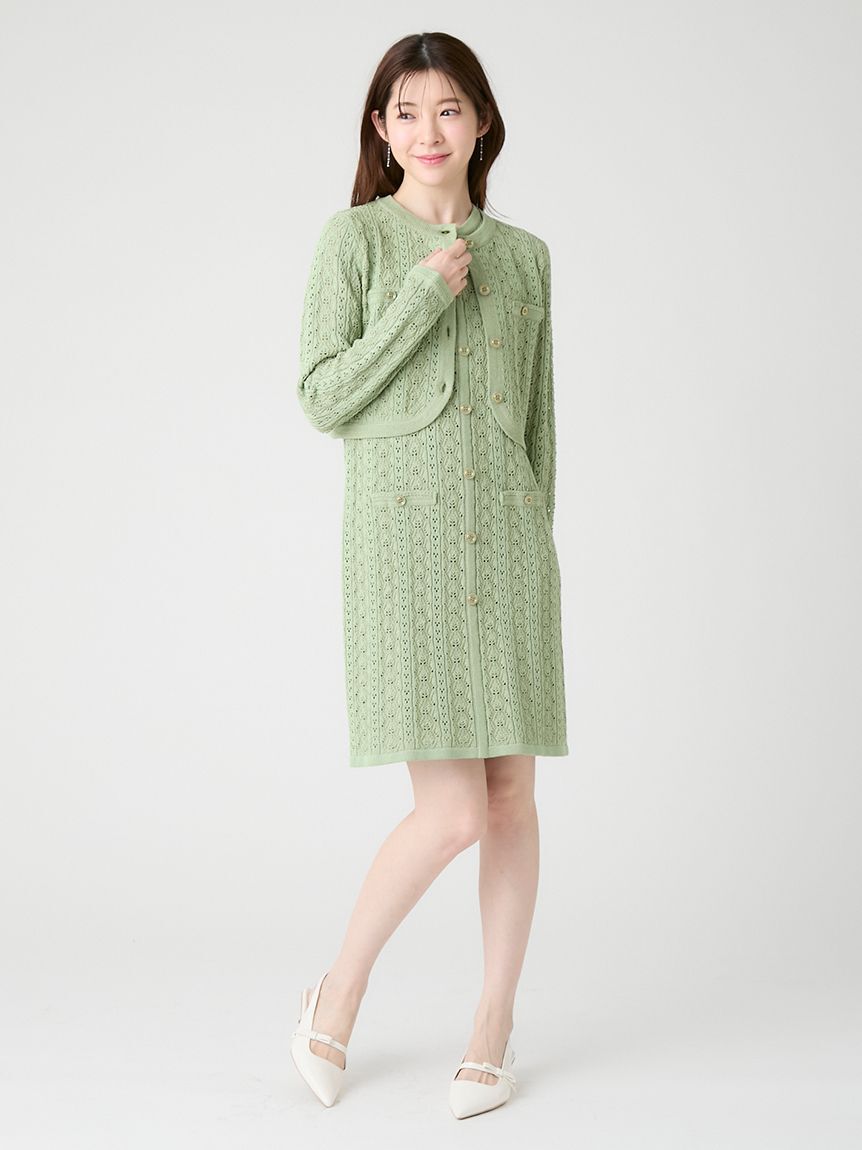 CELFORD「トリム透かし柄カーディガン」|カーディガン|