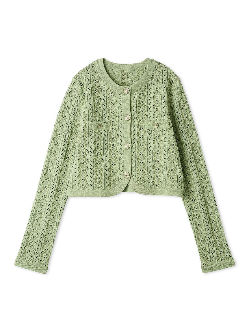 CELFORD「トリム透かし柄カーディガン」|カーディガン|