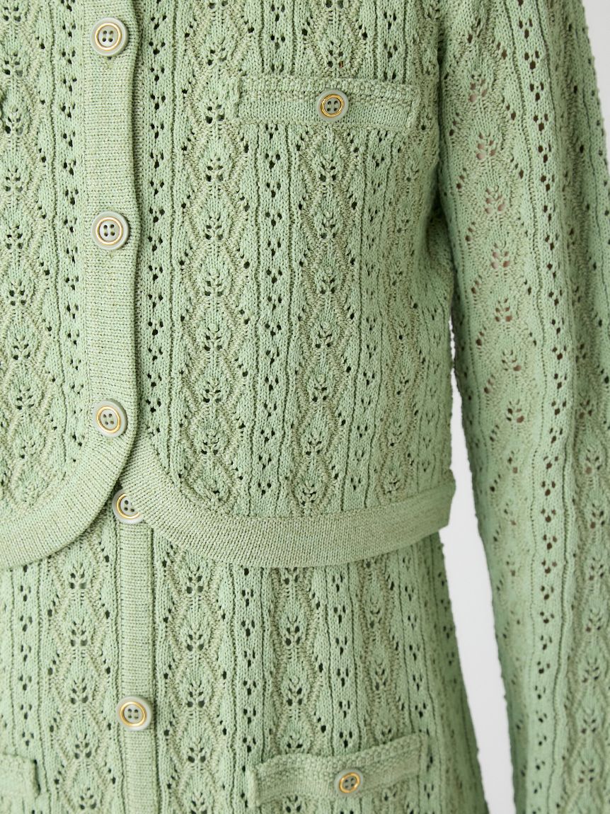 CELFORD「トリム透かし柄カーディガン」|カーディガン|