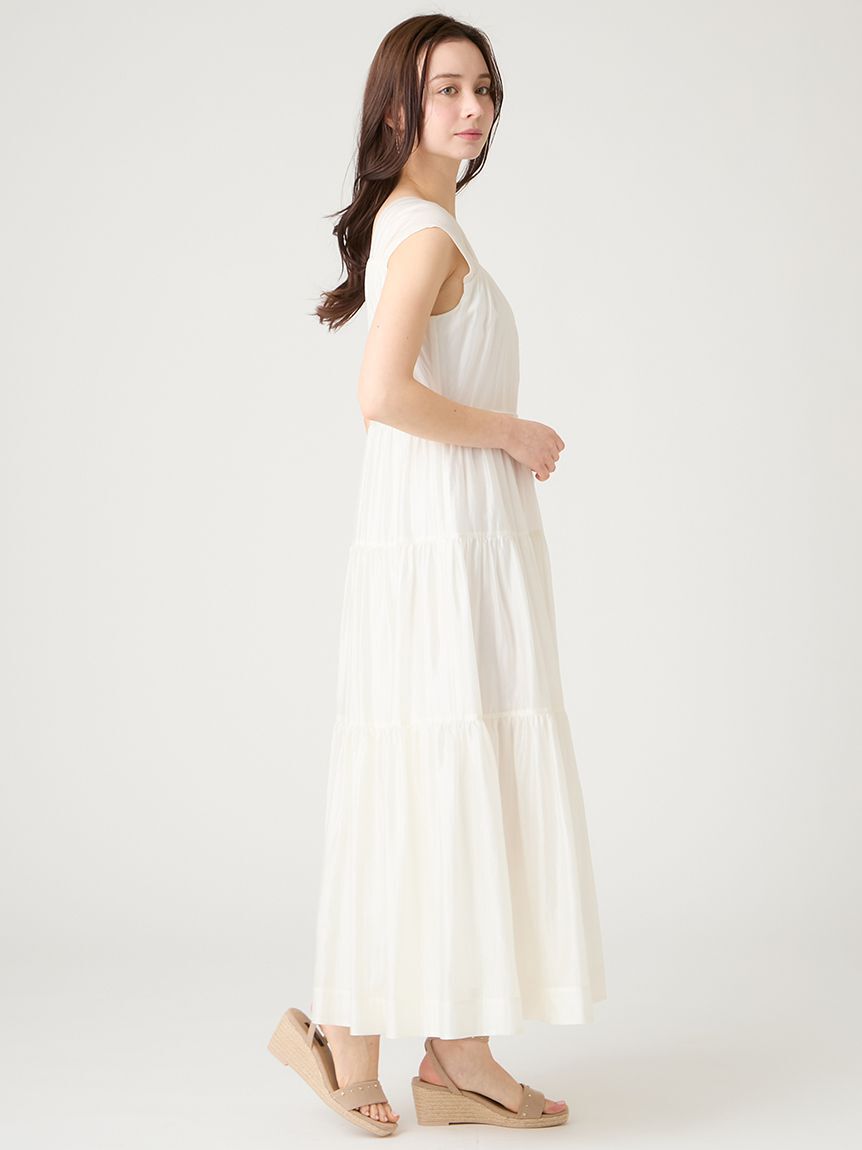 CELFORD「【洗える】【接触冷感】シアーティアードワンピース」|ワンピース|