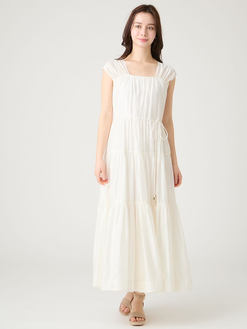 CELFORD「【洗える】【接触冷感】シアーティアードワンピース」|ワンピース|