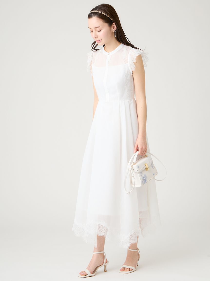 CELFORD「ストライプレーストリムワンピース」|ワンピース|