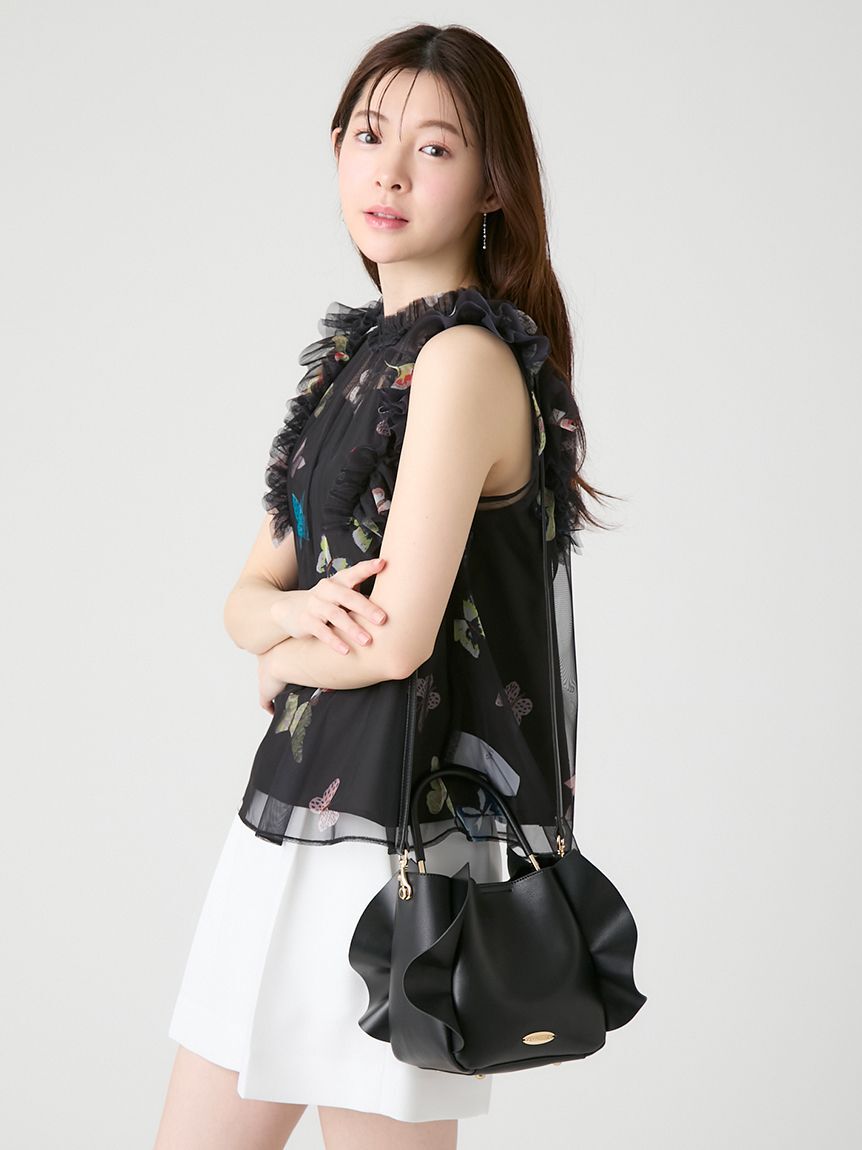 CELFORD「ショルダー付ワンハンドルフリルバッグ」|ハンドバッグ|