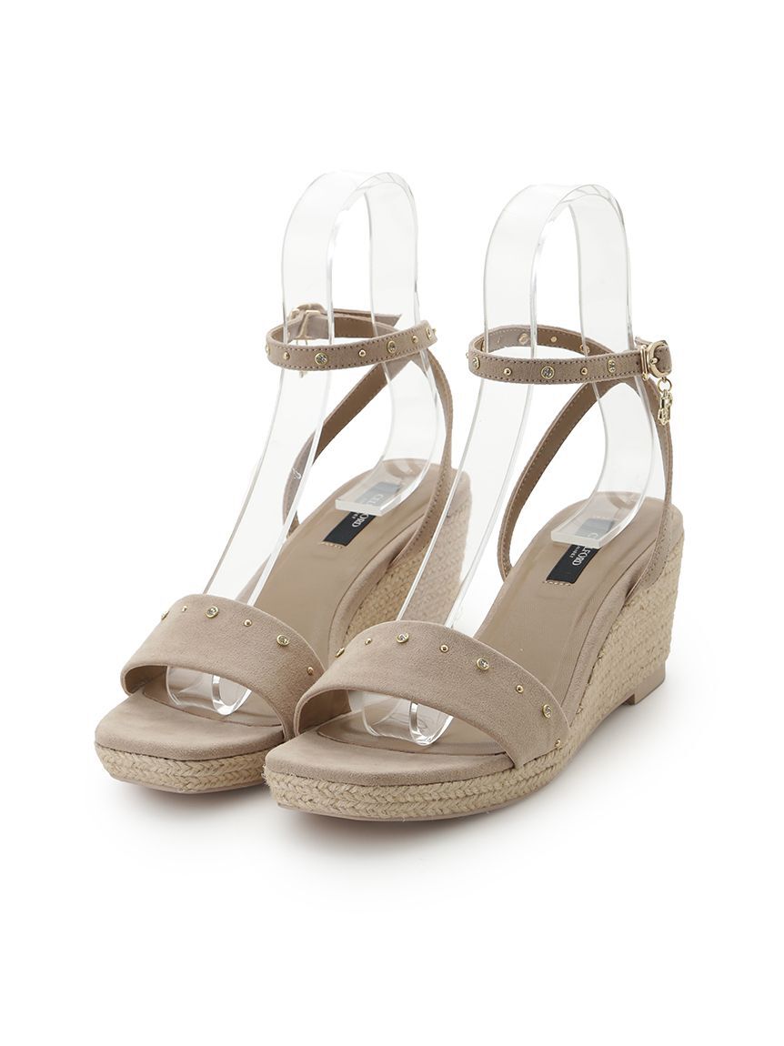 CELFORD「ビジュースタッズウェッジソールサンダル」|サンダル|BEG