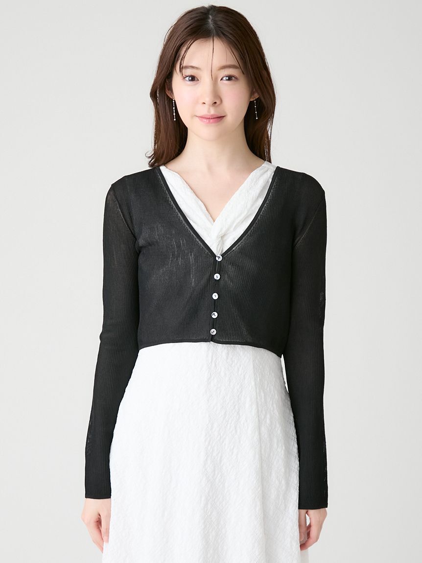 CELFORD「シアーリブカーディガン」|カーディガン|