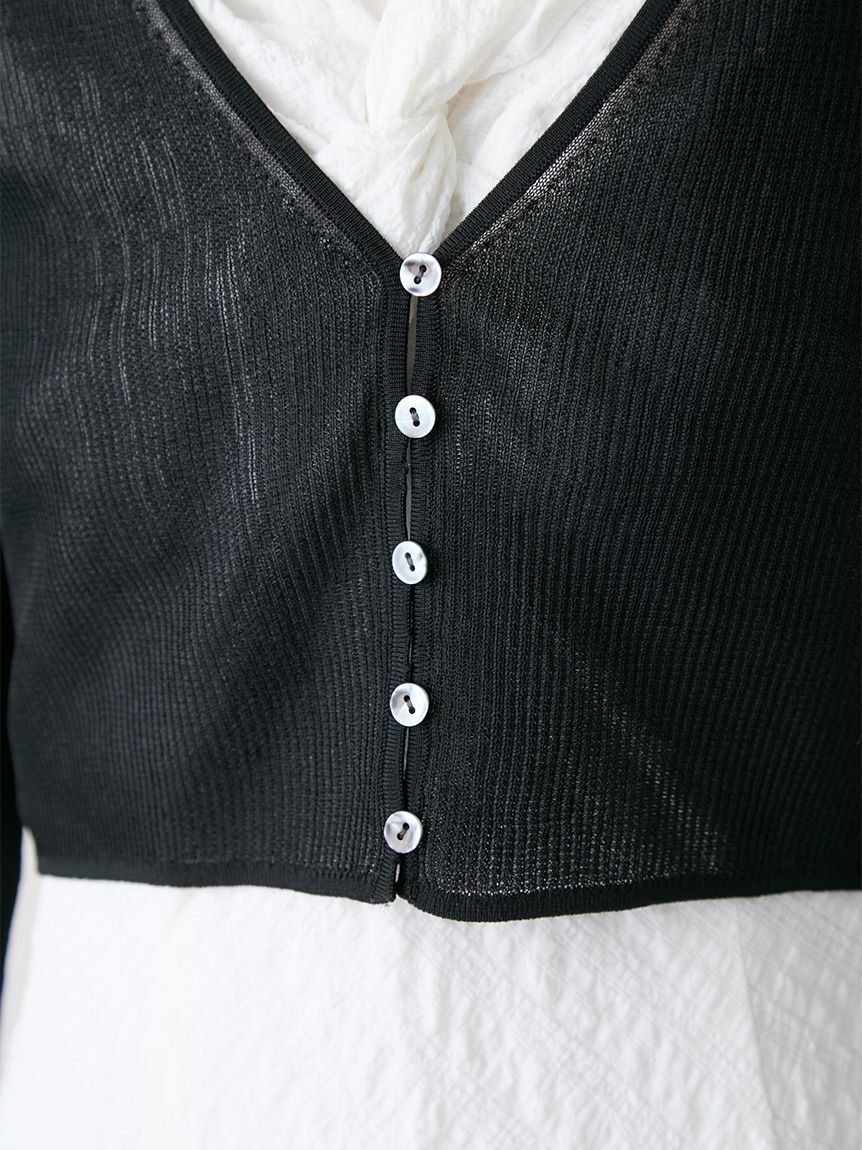 CELFORD「シアーリブカーディガン」|カーディガン|