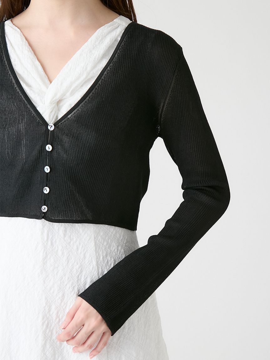 CELFORD「シアーリブカーディガン」|カーディガン|