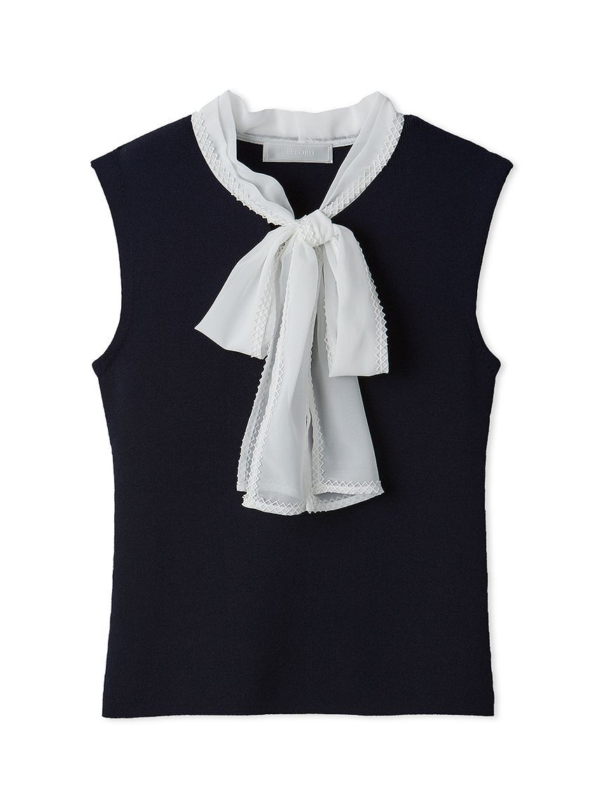 CELFORD「シフォンボウタイニットプルオーバー」|ニット・セーター|